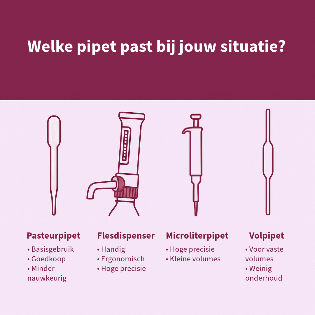 Welke pipet past bij jouw werk? Een vergelijking van pipettypes