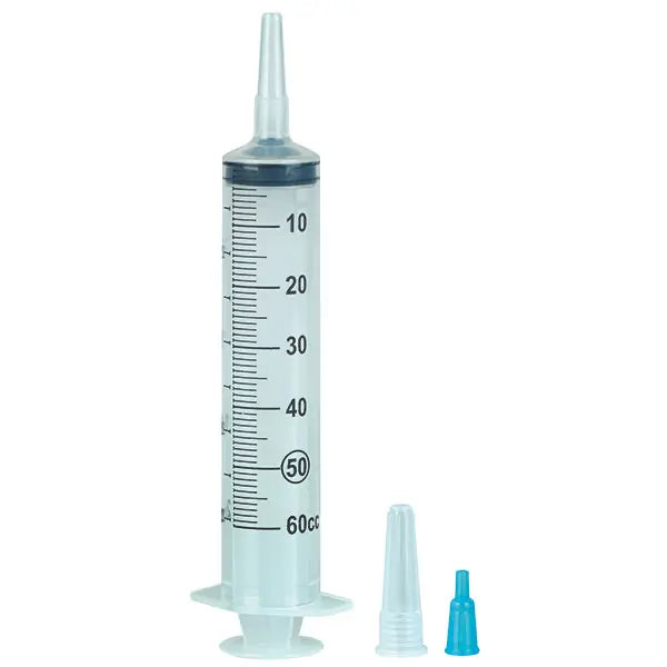 Spuit 50/60 ml, 3-delig, cathetertip-centrisch