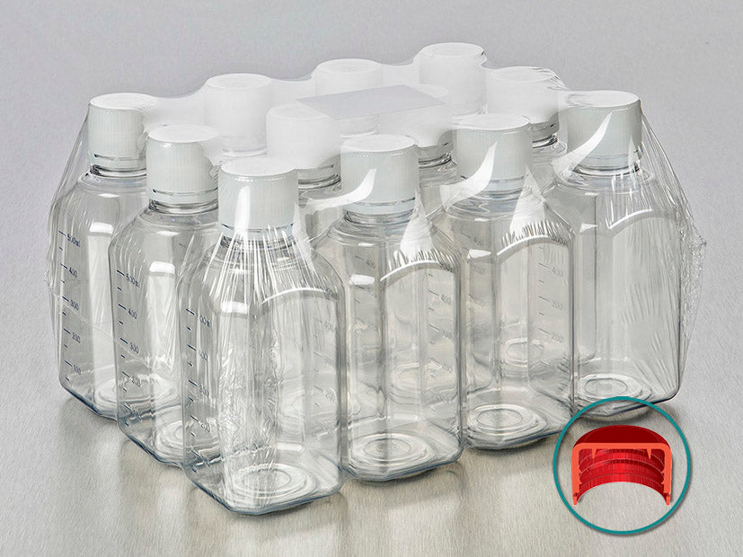 Fles PET 500 ml met schroef/garantiedop, steriel