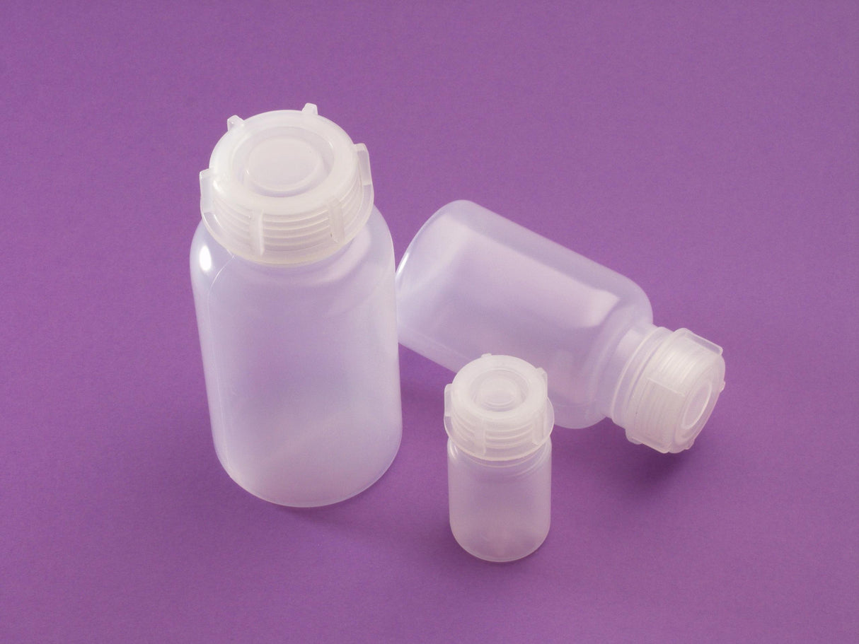 Fles 500 ml wijdhals, schroefdeksel, PP, steriel