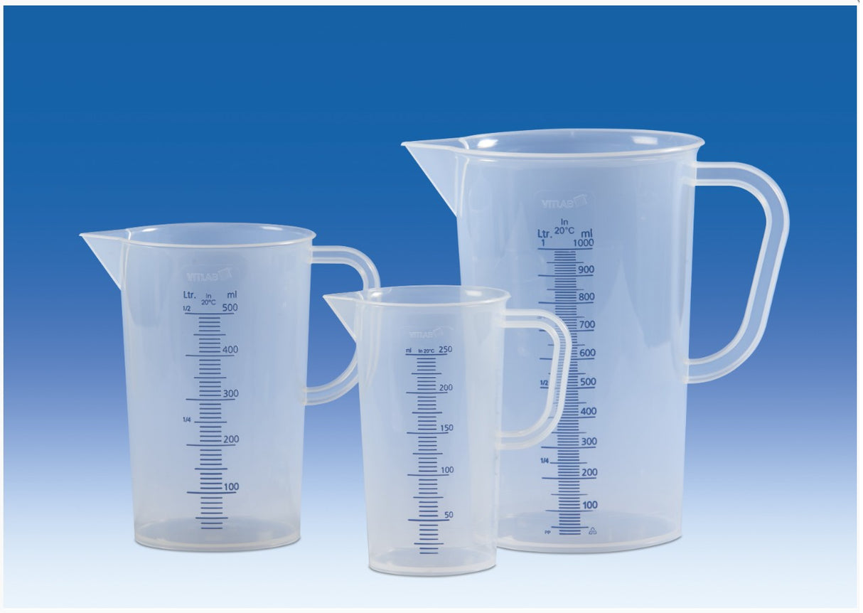 Maatkan PP, met handgreep en tuit (100ml t/m 5000ml)