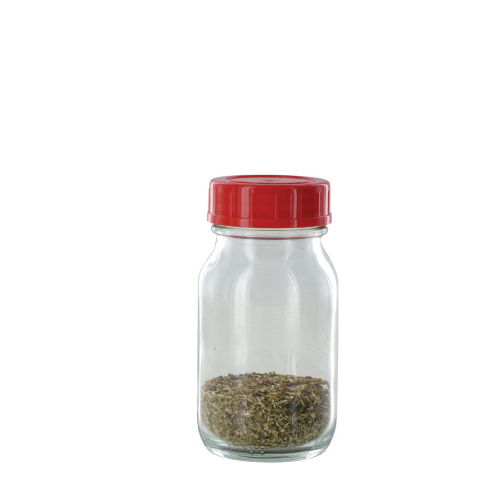 Fles met brede hals RK 100 GT, 100 ml helder glas, met dop en PTFE-inzetstuk, schroefdraaddiameter 40 mm