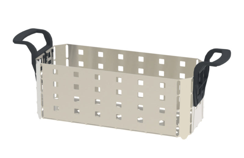 Productfoto van Inzetmand RVS met plastic handvat, voor ultrasoonbad Elmasonic Xtra 60, 255 x 105 x 95mm