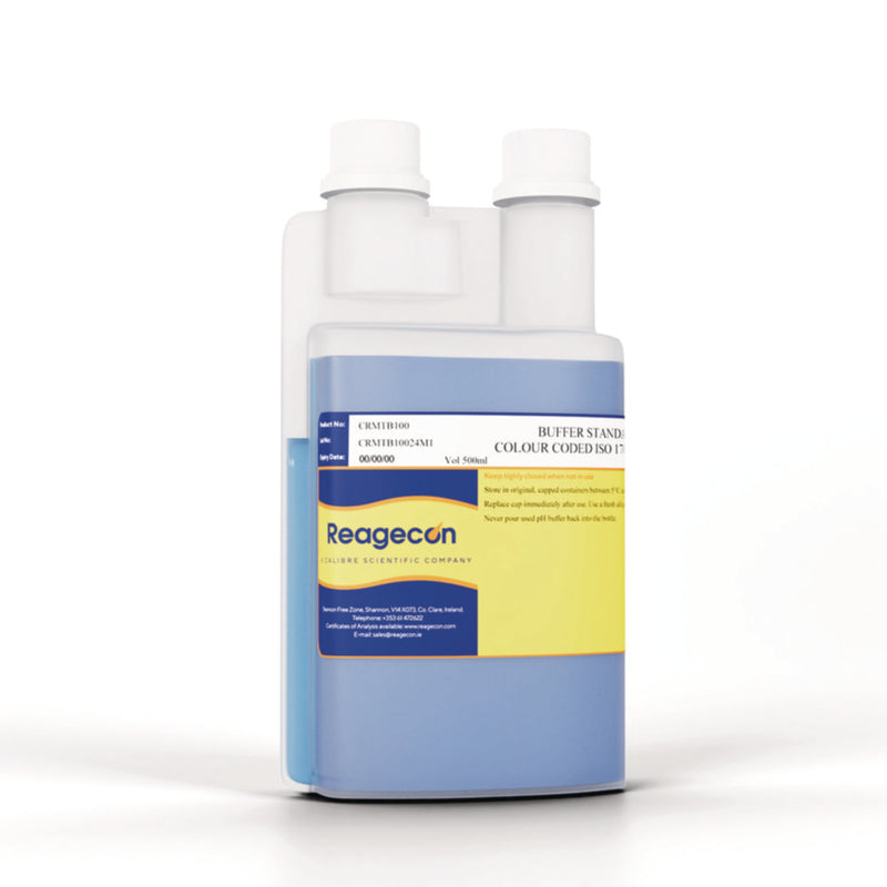 Productfoto van Bufferoplossing pH 10,00 +/- 0,02 bij 25°C, Kunststof fles 500ml, blauw, NIST/ISO17034