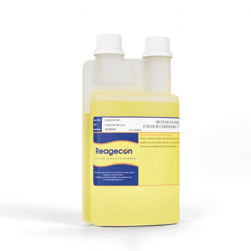 Productfoto van Bufferoplossing pH 7,00 +/- 0,02 bij 25°C, Kunststof fles 500ml, geel, NIST/ISO17034