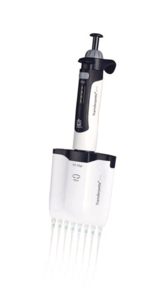 Transferpette® pro -8, verstelbaar, 0,5 - 10 µl, M8-10, DE-M