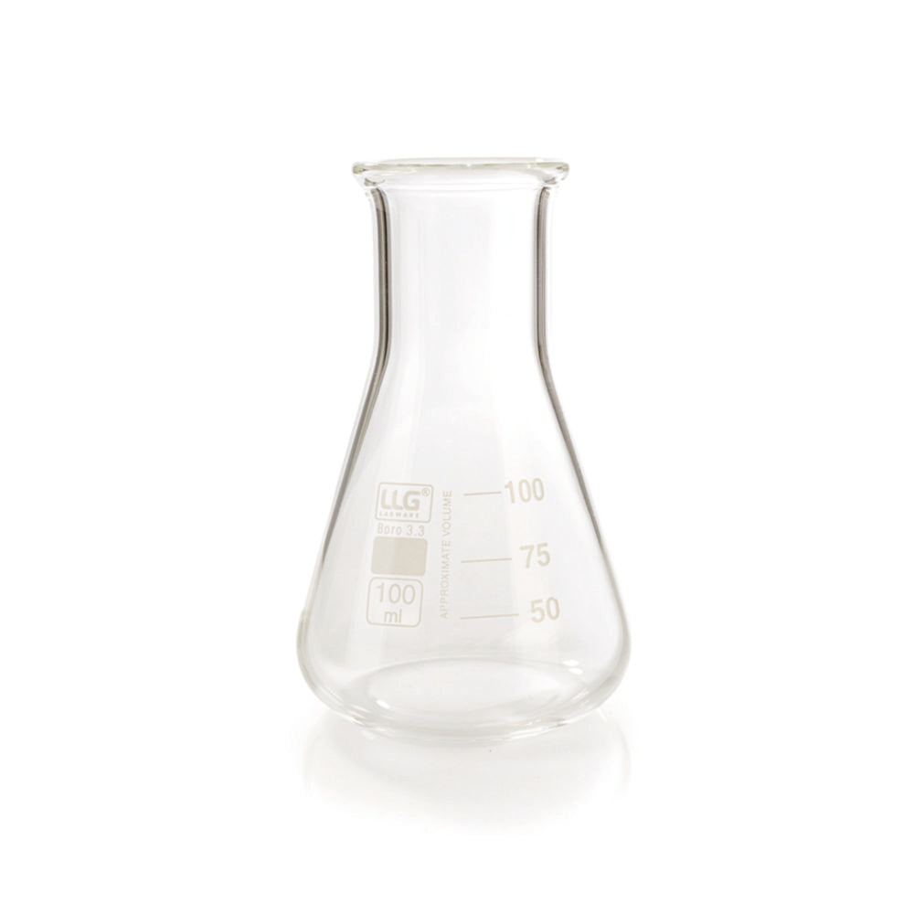 LLG-Erlenmeyers 100ml wijde hals, boro 3.3, set van 10