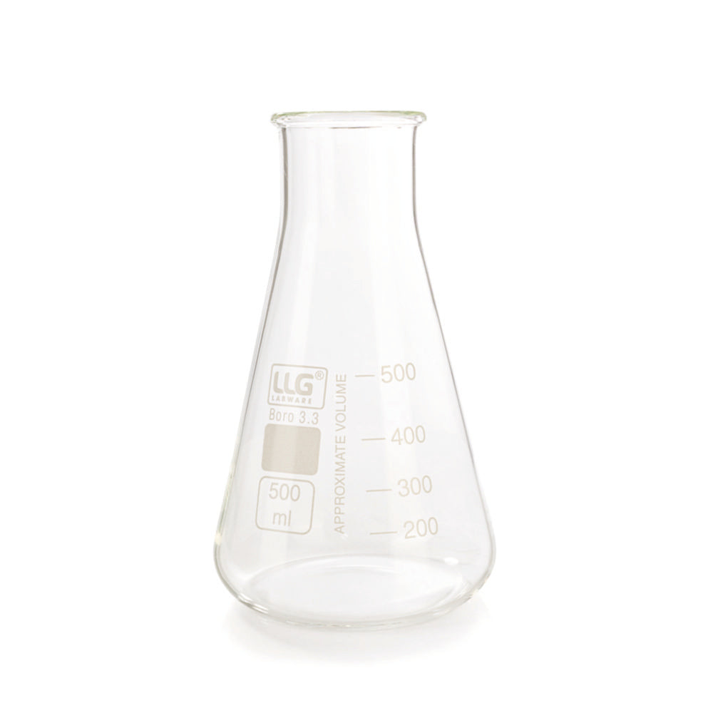 LLG-Erlenmeyers 500ml wijde hals, boro 3.3, set van 10