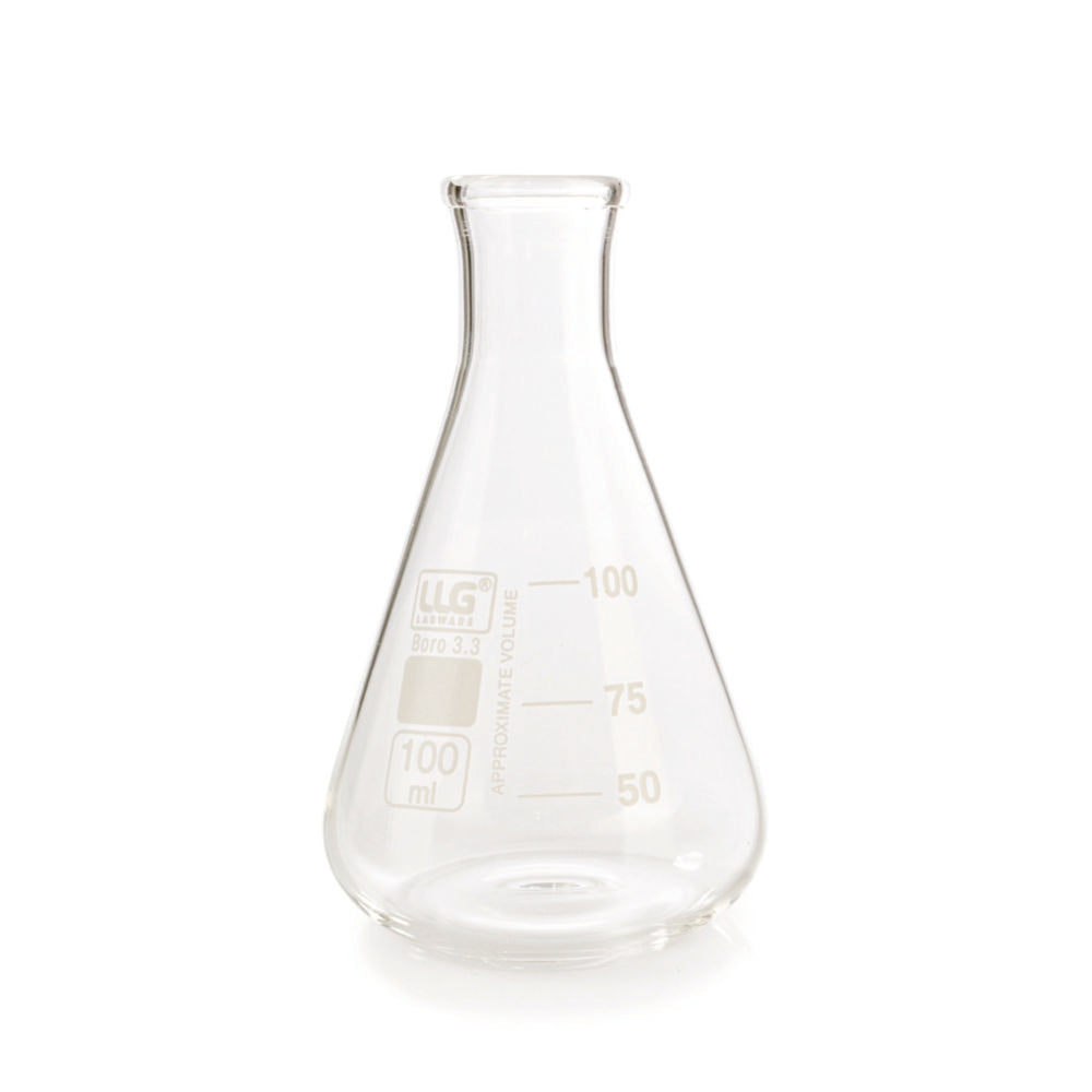 LLG-Erlenmeyers 100ml smalle hals, boro 3.3, set van 10
