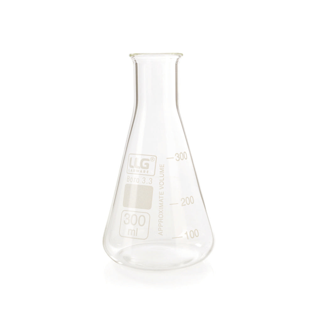 LLG-Erlenmeyers 300ml smalle hals, boro 3.3, set van 10