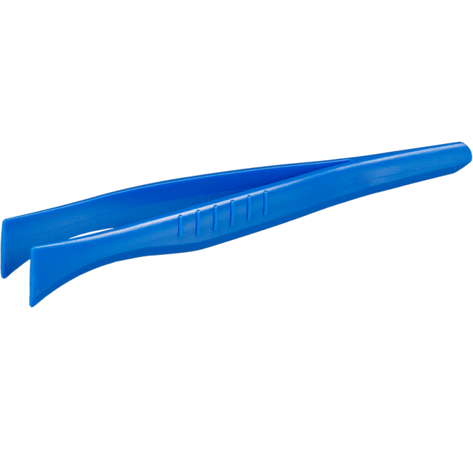 Disposable pincet blauw met brede punt, steriel