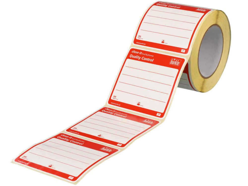 Control-seals Close-It, rood, 95 x 95 mm, bedrukte rol van 500 stuks