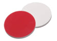 Schroefdoppen aluminium ND18,  magnetisch, gesloten, met septum, silicone/PTFE, wit/grijs