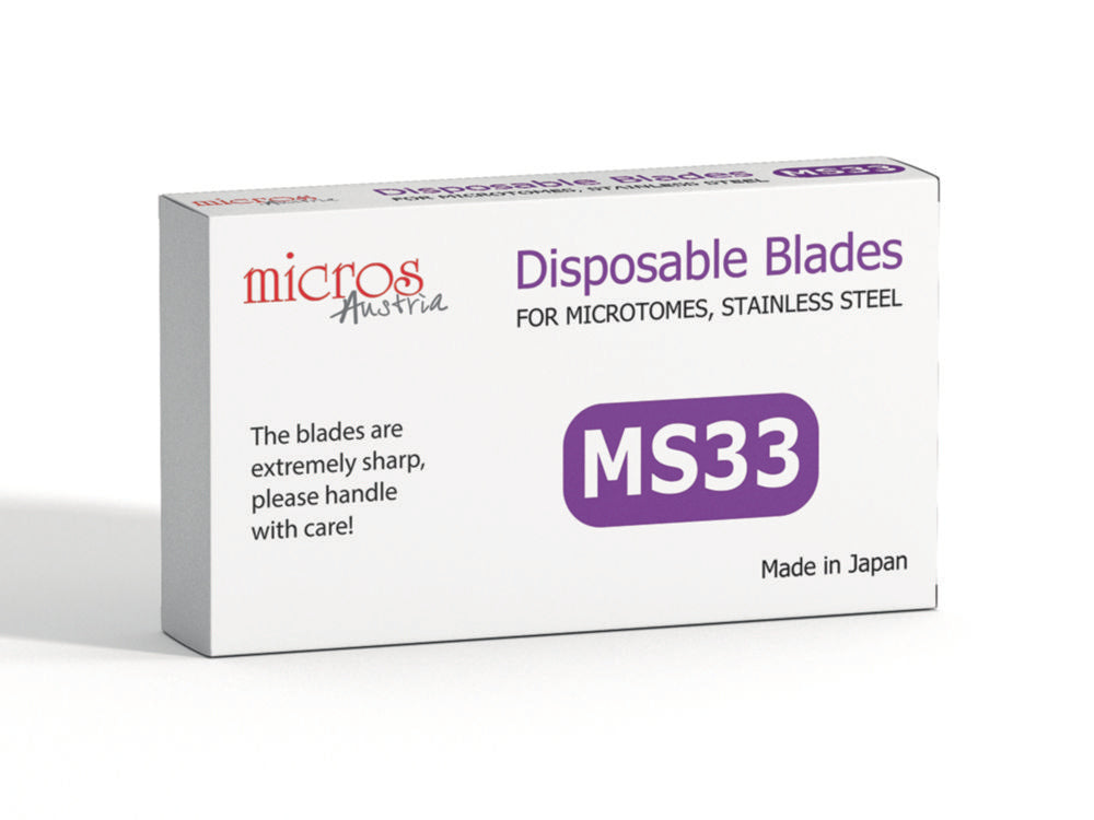 Microtoommesjes MS33 laag profiel, L 80 mm, B 8 mm, voor extra dunne sneden, verpakking van 50