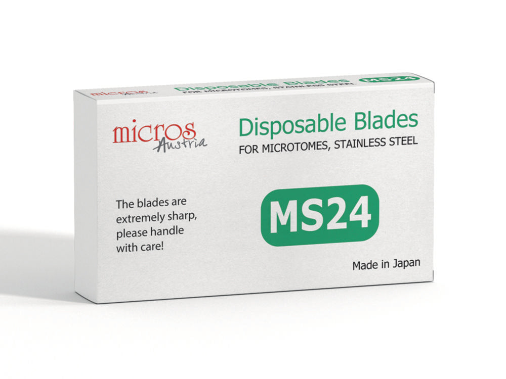 Microtoommesjes MS24 laag profiel, L 80 mm, B 8 mm, voor hard weefsel, verpakking van 50