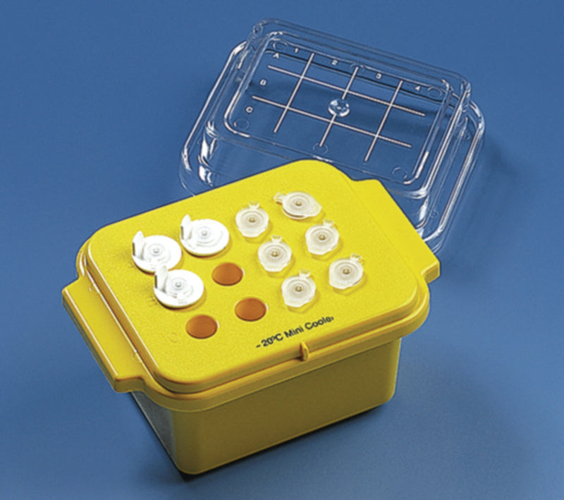 Minikoeler, voor 12 x 0.5-2 ml buisjes, PC, gehandhaafde temp. 0 °C, duur 60 min.