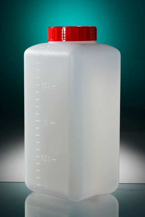 Pot 2L HDPE vierk. schroefdop+inlegstop