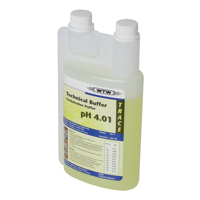 Bufferoplossing pH 4,01 +/- 0,03 bij 25°C, Fles met kalibreerkamer 1l, geel, NIST/PTB