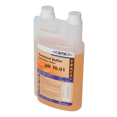 Bufferoplossing pH 10,01 +/- 0,03 bij 25°C, Fles met kalibreerkamer 1l, oranje, NIST/PTB