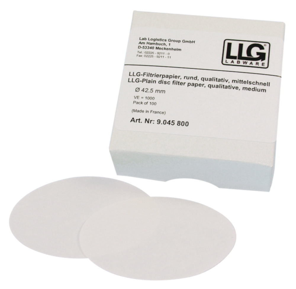 LLG-filtercirkels 110 mm, kwalitatief, gemiddeld/snel, verpakking van 100 stuks