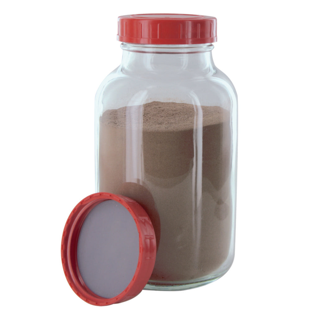 Fles met brede hals RK 1000 GT 1000 ml, schroefdraad aan de buitenkant – Ø 68 mm, helder glas, met sluiting