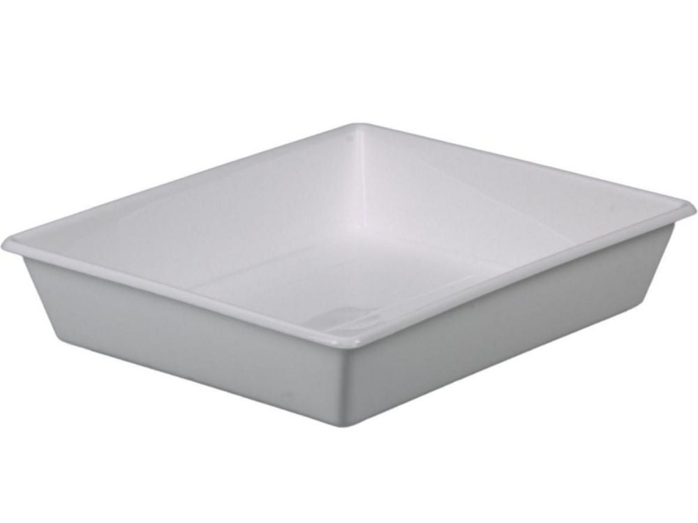 Laboratoriumbak 370 x 305 x 78 mm, wit, PP-bakbodem: buiten: 314 x 235 mm, binnen: 295 x 230 mm