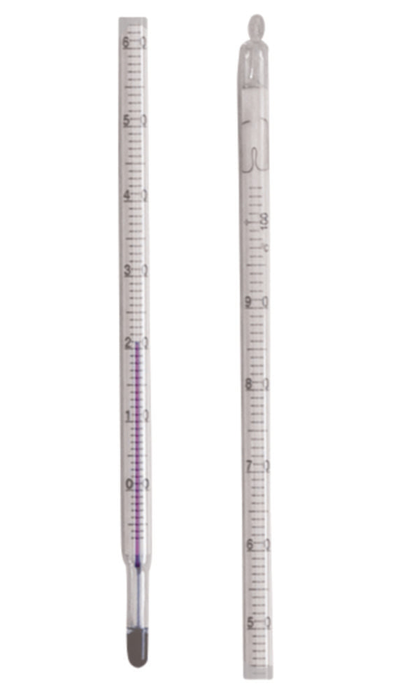 LLG-Thermometers voor algemeen gebruik, gesloten vorm, rode vulling, bereik -10°...+150°C : 1°C