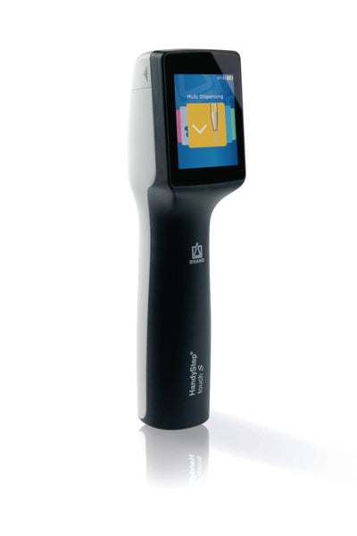 Herhaalpipet HandyStep® touch S DE-M, inclusief universele AC-adapter en rekbevestiging