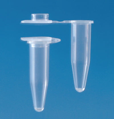 PCR-buisjes 0,5 ml, PP, vaste vlakke snapcaps, transparant