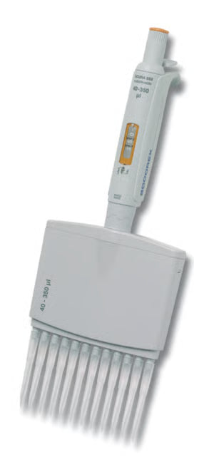 Acura® manual 855 multikanaal pipet, 40–350 µl, 12-kanaals, verstelbaar, autoclaafbaar