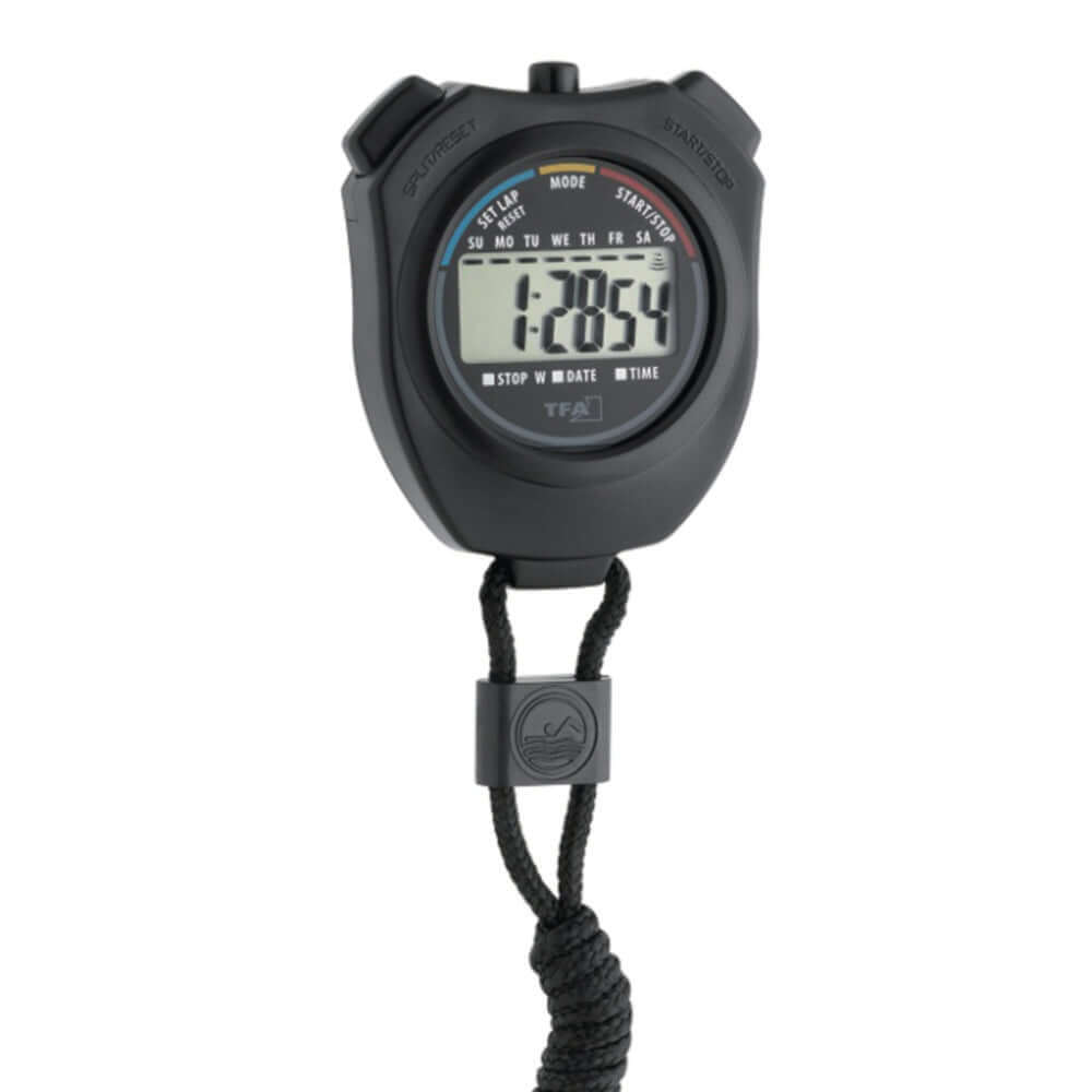 Stopwatch digitaal zwart, 23 uur, 59min, 59 sec.