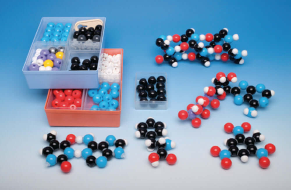 Molecuulbouwdoossysteem Molymod® | beschrijving: Biochemieset, groot, 257 atomen, 160 verbindingen