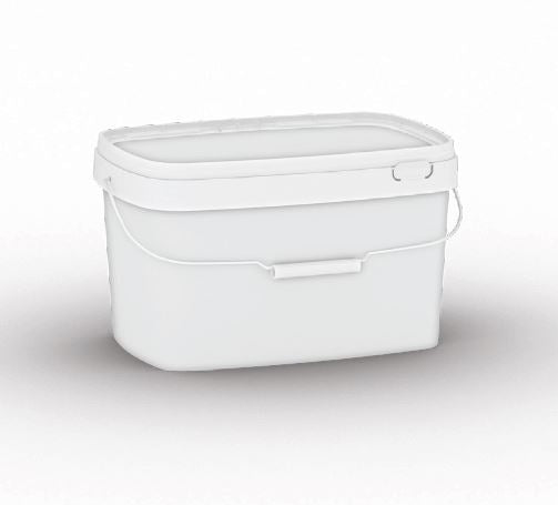 Emmer 6 L, wit, Rechthoek, zonder deksel - Antonides - Emmers
