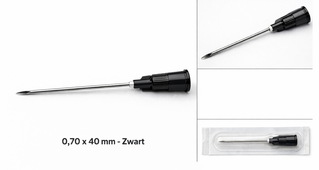 Naald HSW, 0,70 x 40 mm, zwart