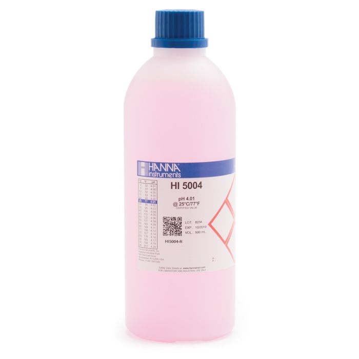 Buffervloeistof pH 4,01, rood 500 ml, Hanna HI5004-R