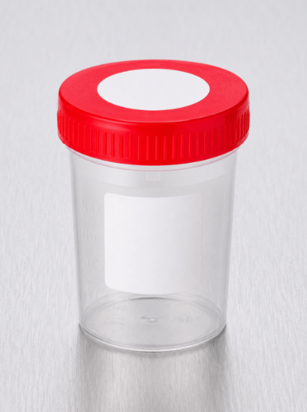 Container PP 125 ml, p/10 ster+ 2 stckrs