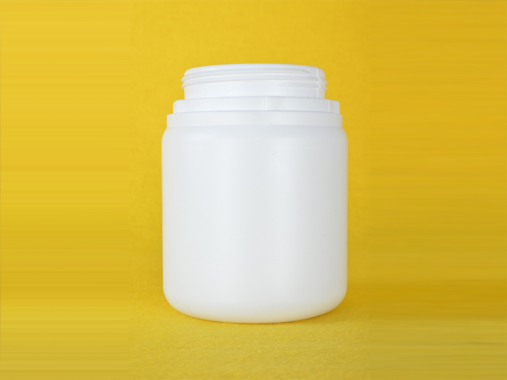 Pot 500 ml, HDPE, wit, zonder dop