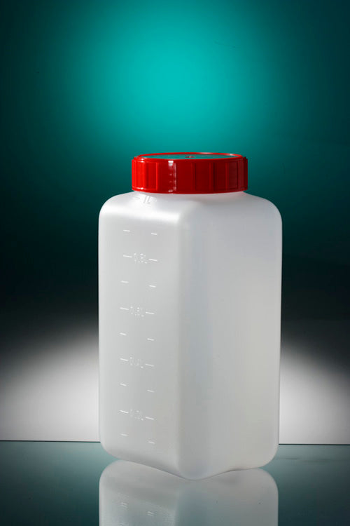 Pot 1L HDPE vierk. schrdp+inleg wit