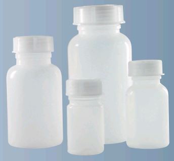Flessen LDPE 50 ml, wh + dop GL32