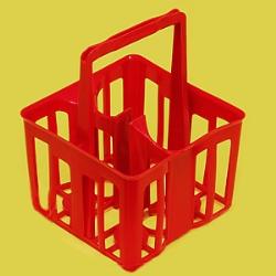 Flessen houder + 4 plaatsen rood PP