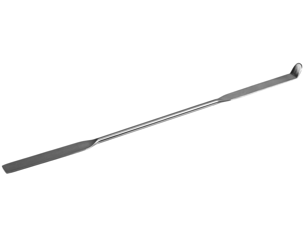 Chattaway-dubbelspatel, recht/rond, gebogen, 150 mm