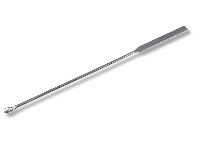 Microlepelspatel, met recht spateluiteinde, RVS 304, 200 mm, 0,12 ml