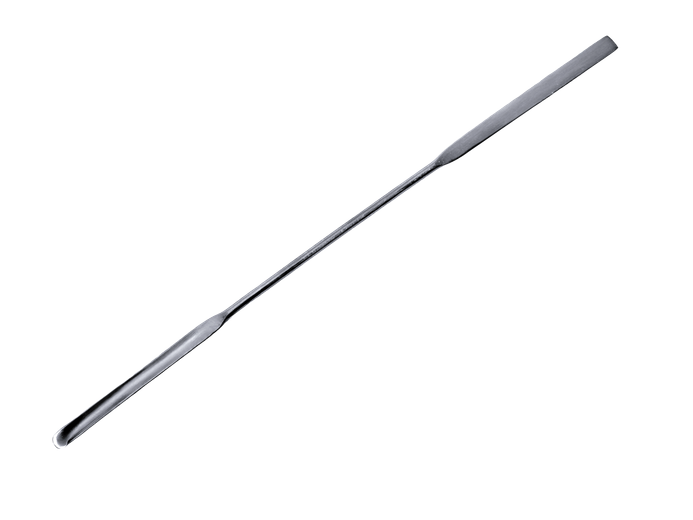 Micropoederspatel, recht/halfronde goot, 210 mm