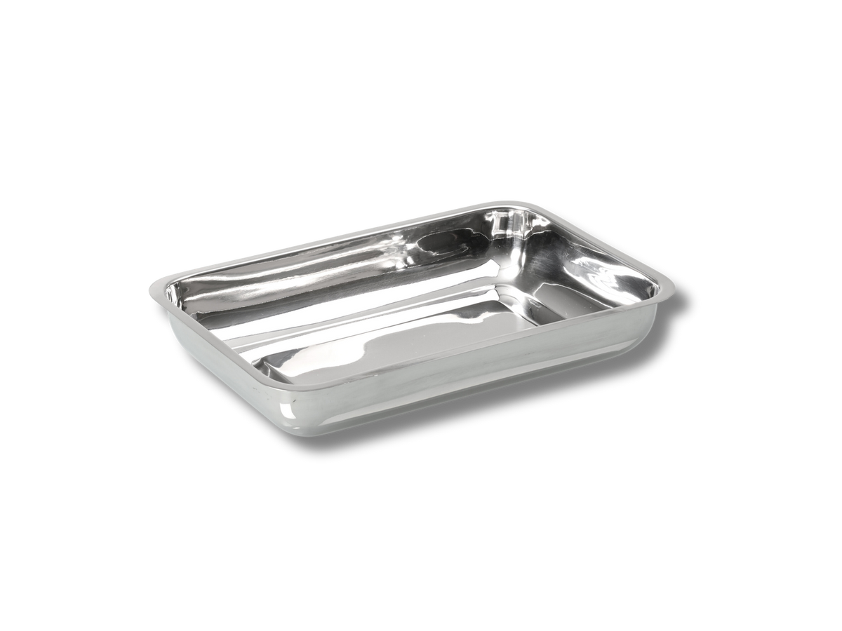 Schaal, RVS, laag model, 150 × 100 × 40 mm