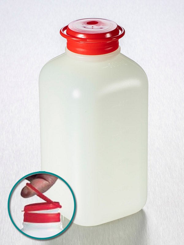 Fles vierk 500ml HDPE garplug rood strl