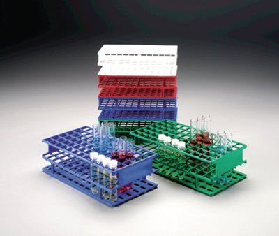 Reageerbuisrek PP voor Ø 13 mm buisjes, 6 x 12 vakken, groen