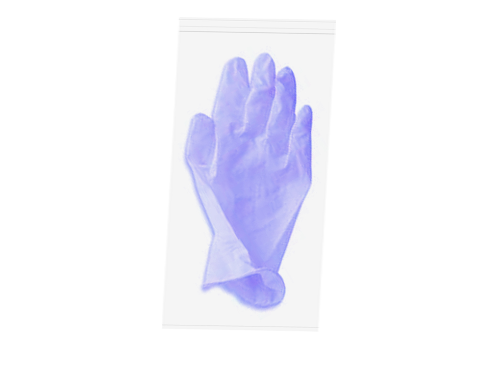 Vinyl handschoen blauw maat L, p/2, ster