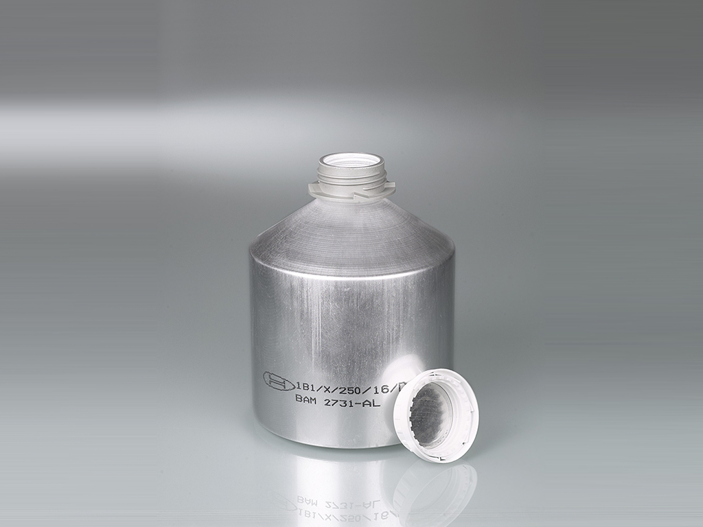 Aluminium fles, UN, AL 99.5, 3000ml +dop
