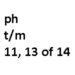 pH t/m 11, 13 of 14