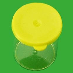 Container PS, steriel, met PE snap dop (geel), 30ml